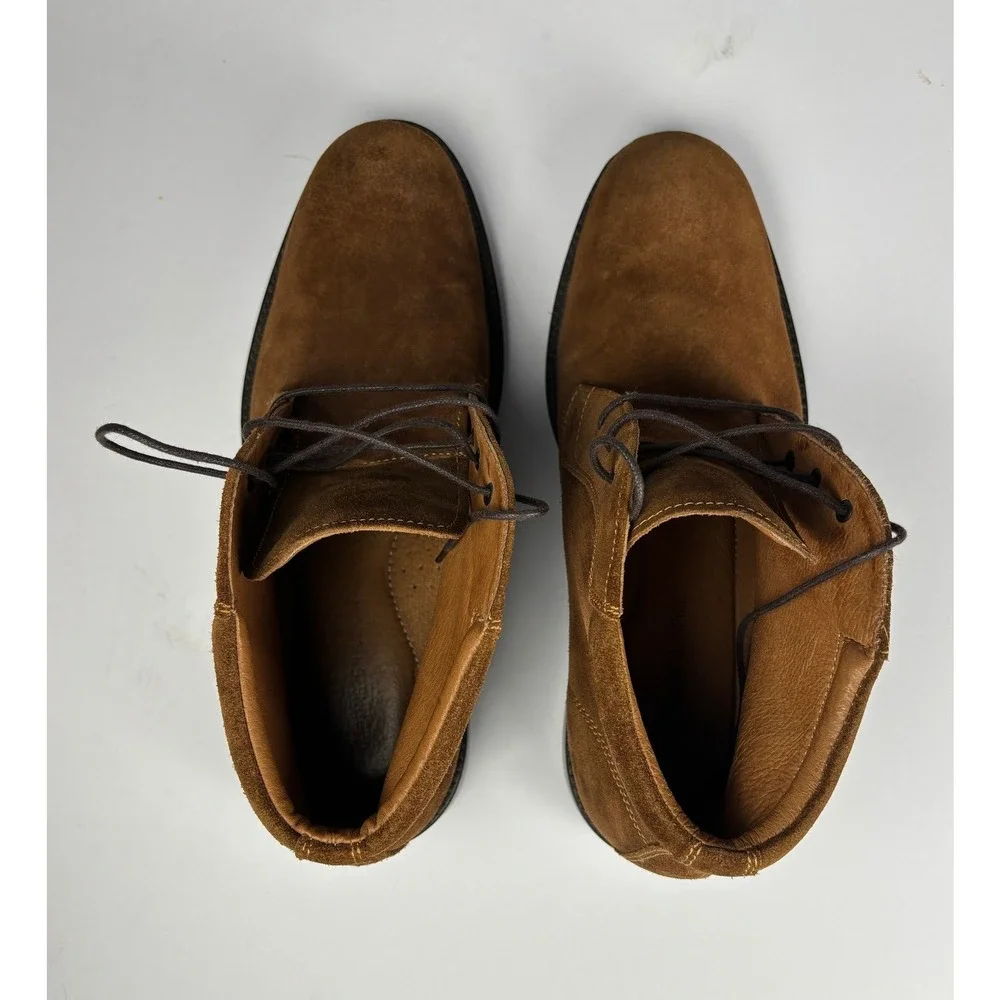Johnston & Murphy 20-9416 Suede Chukka Boots 9.5M Brown Lace Up Lug Sole